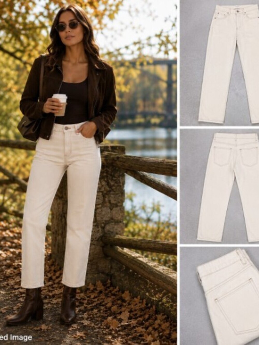 Reformation Cowboy High Rise Straight Jeans Size 30 Almond Cream Organic Cotton